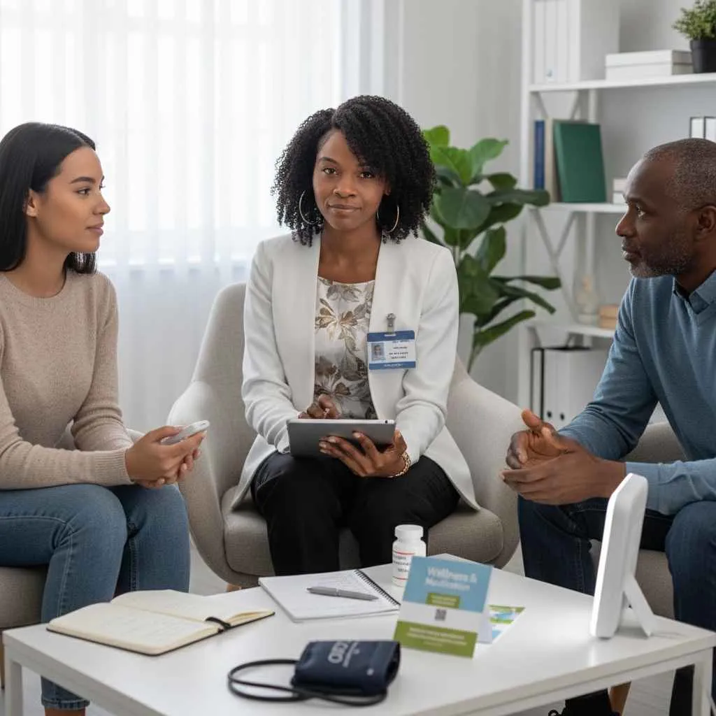 Mental health therapy session supported by medical treatment