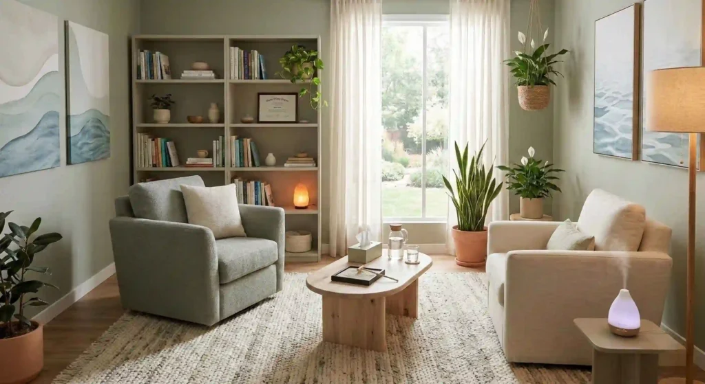 calm therapy room setting