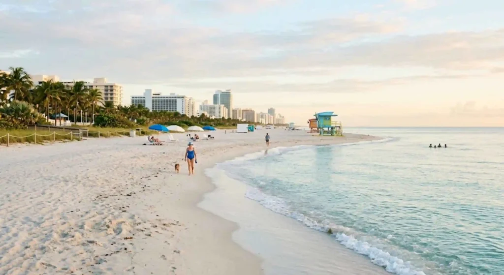 calm Miami beach or relaxing environment