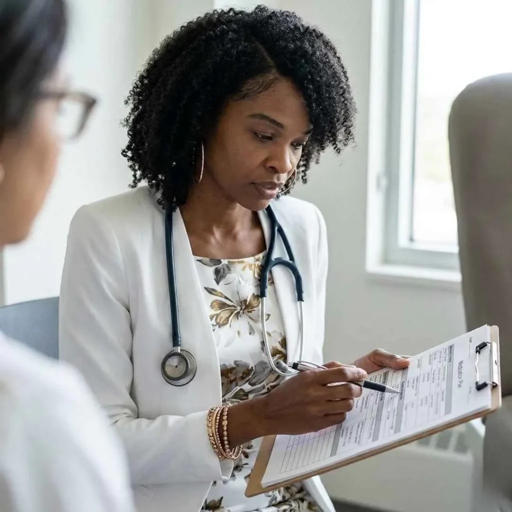 doctor reviewing medication plan